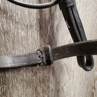 FS/Rsd Padded Bridle, Rsd/FS Rubber Reins, 'Benefab' Crown Attachment *gc, mismatched, clean, creases, Reins: rubs, cracks, loose hooks

