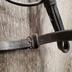 FS/Rsd Padded Bridle, Rsd/FS Rubber Reins, 'Benefab' Crown Attachment *gc, mismatched, clean, creases, Reins: rubs, cracks, loose hooks