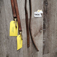 Futurity Knot Headstall, Quick Change Snaps, Leather Split Reins *gc, dirt, stained, scuffs, dents, oxidized pinched keeper
