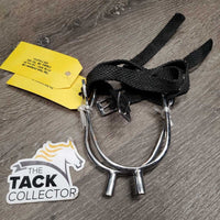 Pr Spurs, Braided Spur Straps *gc/fair, clean, v.rubbed, peeled, oxidized, stains Straps: xc, clean, mnr residue, snags & frayed edges

