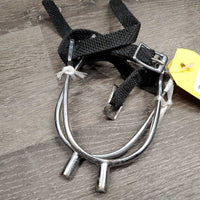Pr Spurs, Braided Spur Straps *gc/fair, clean, v.rubbed, peeled, oxidized, stains Straps: xc, clean, mnr residue, snags & frayed edges
