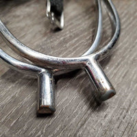 Pr Spurs, Braided Spur Straps *gc/fair, clean, v.rubbed, peeled, oxidized, stains Straps: xc, clean, mnr residue, snags & frayed edges
