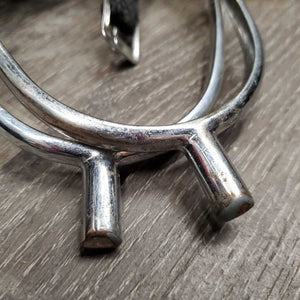 Pr Spurs, Braided Spur Straps *gc/fair, clean, v.rubbed, peeled, oxidized, stains Straps: xc, clean, mnr residue, snags & frayed edges