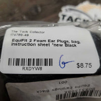 2 Foam Ear Plugs, bag, instruction sheet *new

