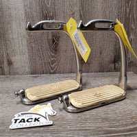 Pr Hvy Safety Stirrup Irons *NO ELASTICS & Keepers, vgc, dirty, scratches, film