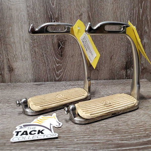 Pr Hvy Safety Stirrup Irons *NO ELASTICS & Keepers, vgc, dirty, scratches, film