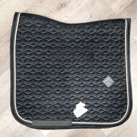 Velvet Dressage Saddle Pad 2x Piping *xc, mnr dirt, hair
