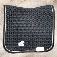 Velvet Dressage Saddle Pad 2x Piping *xc, mnr dirt, hair
