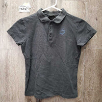 JUNIORS SS Polo Shirt, 1/4 Button Up *vgc, collar: curled ends, mnr edge rubs & faded