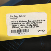 Full Seat Breeches *gc, pilly lining, faded, seam puckers, dusty, loose stitching, dirt
