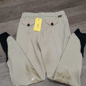 JUNIORS BOYS Euro Seat Breeches *xc, mnr leg stains, seam puckers