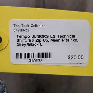 JUNIORS LS Technical Shirt, 1/3 Zip Up, Mesh Pits *xc