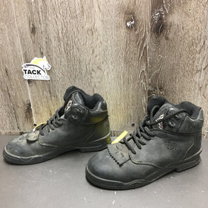 Short Leather Boots, laces, fringe *vgc, dusty, mnr faded & scrapes