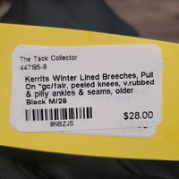 Winter Lined Breeches, Pull On *gc/fair, peeled knees, v.rubbed & pilly ankles & seams, older
