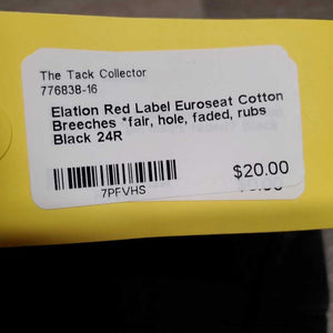 Euroseat Cotton Breeches *fair, hole, faded, rubs