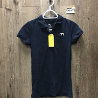 SS Polo Shirt, 1/4 Button Up *gc, v.faded, mnr hair