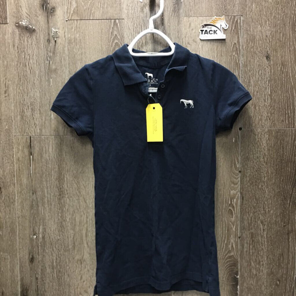 SS Polo Shirt, 1/4 Button Up *gc, v.faded, mnr hair