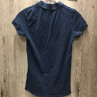 SS Polo Shirt, 1/4 Button Up *gc, v.faded, mnr hair
