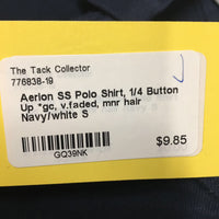 SS Polo Shirt, 1/4 Button Up *gc, v.faded, mnr hair
