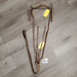 Flat Adjustable Leather Breastplate, Running Attach *fair/gc, v.stiff, dry, creases, faded, dirt, v.scraped edges, xholes