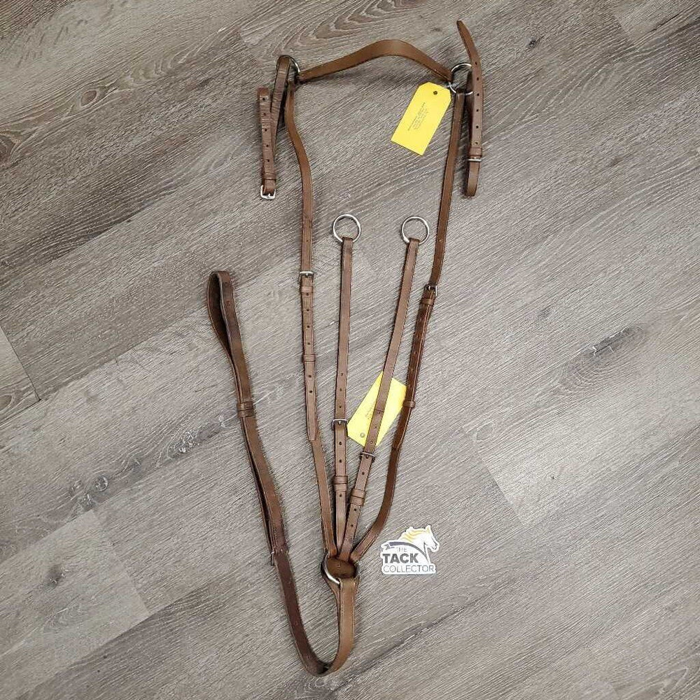 Flat Adjustable Leather Breastplate, Running Attach *fair/gc, v.stiff, dry, creases, faded, dirt, v.scraped edges, xholes
