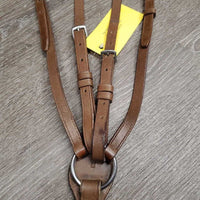 Flat Adjustable Leather Breastplate, Running Attach *fair/gc, v.stiff, dry, creases, faded, dirt, v.scraped edges, xholes

