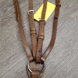 Flat Adjustable Leather Breastplate, Running Attach *fair/gc, v.stiff, dry, creases, faded, dirt, v.scraped edges, xholes