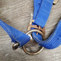 Stiff Nylon Halter, adj *gc/fair, clean, rusty, faded, v.rusty, rough/scratchy, edge frays