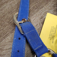 Stiff Nylon Halter, adj *gc/fair, clean, rusty, faded, v.rusty, rough/scratchy, edge frays
