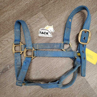Thick Nylon Halter *fair/gc, faded, stiff, edges: frays & snags, older, dirty, stains, unwoven side