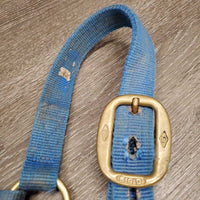 Thick Nylon Halter *fair/gc, faded, stiff, edges: frays & snags, older, dirty, stains, unwoven side