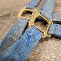 Thick Nylon Halter *fair/gc, faded, stiff, edges: frays & snags, older, dirty, stains, unwoven side