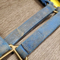 Thick Nylon Halter *fair/gc, faded, stiff, edges: frays & snags, older, dirty, stains, unwoven side
