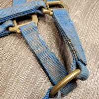 Thick Nylon Halter *fair/gc, faded, stiff, edges: frays & snags, older, dirty, stains, unwoven side
