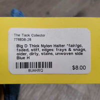 Thick Nylon Halter *fair/gc, faded, stiff, edges: frays & snags, older, dirty, stains, unwoven side