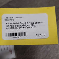 Slow Twist Small D Ring Snaffle Bit *gc, clean, dull, scuffs, scratches, chews