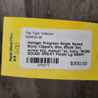 Single Speed Body Clippers, Box, Blade Set, screw key, manual *xc, hairy, WORK, SOUND GREAT
