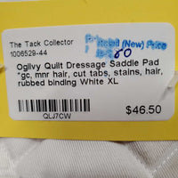 Quilt Dressage Saddle Pad *gc, mnr hair, cut tabs, stains, hair, rubbed binding
