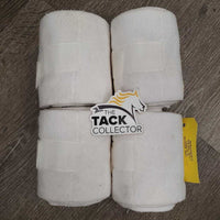 4 Fleece Polo Wraps *gc, clean & mnr dirty edges, stains, hairy, pilly
