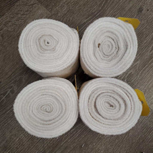 4 Fleece Polo Wraps *gc, clean & mnr dirty edges, stains, hairy, pilly