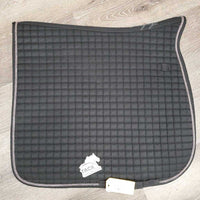 Quilt Dressage Saddle Pad, 1x piping *gc, v. mnr dirt, hair, cut tabs, piping rubs, pills
