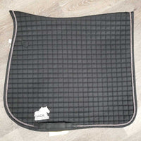 Quilt Dressage Saddle Pad, 1x piping *vgc, v. mnr dirt, cut tabs, mnr rubs, hair
