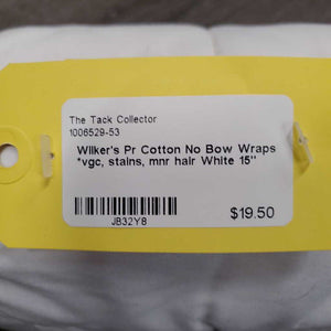 Pr Cotton No Bow Wraps *vgc, stains, mnr hair