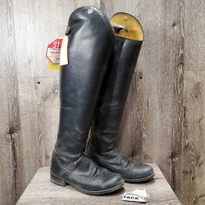 Dress Boots, Zips, 2 Black Forms, Boot Bag, brush & sponge *gc, v.dirty, toes: rubs & faded, unstitched seam, cracking elatics
