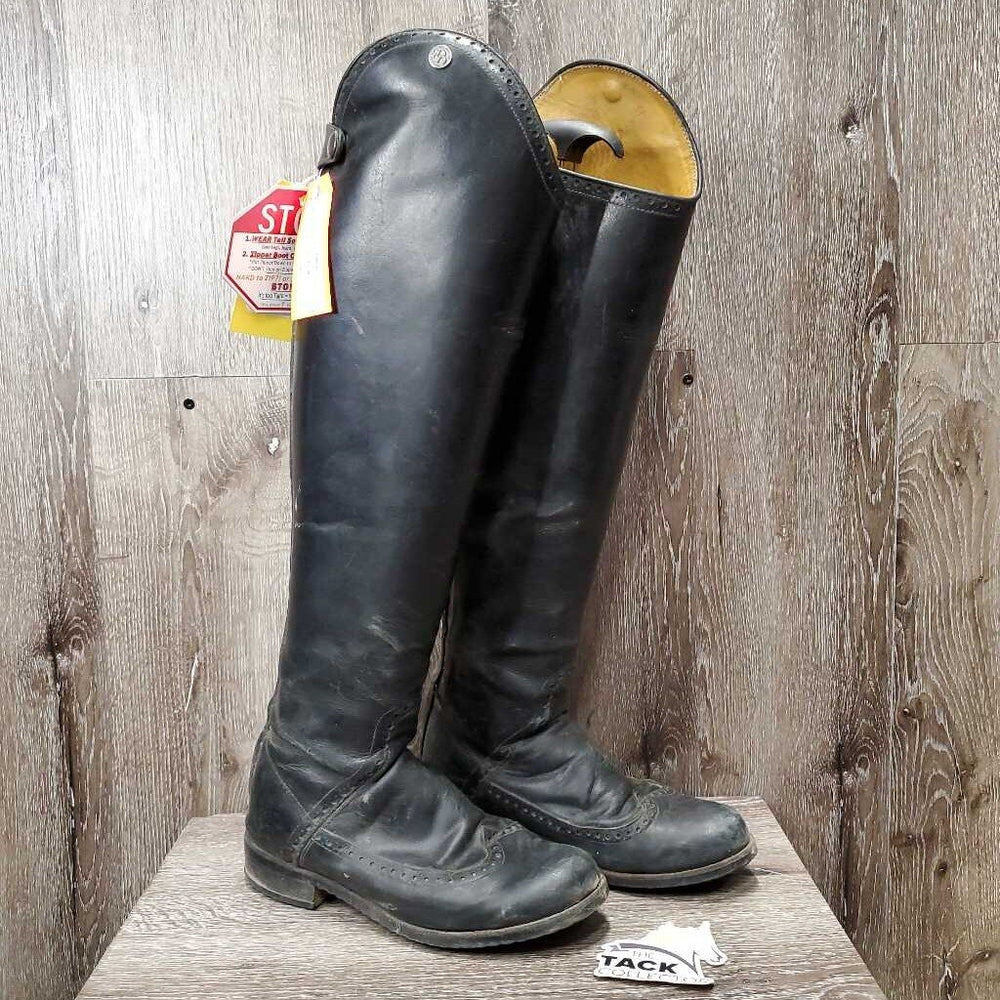 Dress Boots, Zips, 2 Black Forms, Boot Bag, brush & sponge *gc, v.dirty, toes: rubs & faded, unstitched seam, cracking elatics