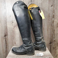 Dress Boots, Zips, 2 Black Forms, Boot Bag, brush & sponge *gc, v.dirty, toes: rubs & faded, unstitched seam, cracking elatics