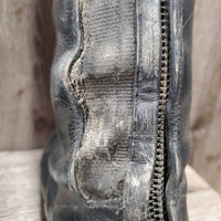 Dress Boots, Zips, 2 Black Forms, Boot Bag, brush & sponge *gc, v.dirty, toes: rubs & faded, unstitched seam, cracking elatics
