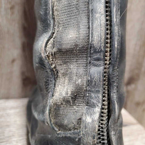Dress Boots, Zips, 2 Black Forms, Boot Bag, brush & sponge *gc, v.dirty, toes: rubs & faded, unstitched seam, cracking elatics
