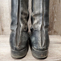 Dress Boots, Zips, 2 Black Forms, Boot Bag, brush & sponge *gc, v.dirty, toes: rubs & faded, unstitched seam, cracking elatics
