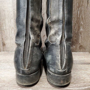 Dress Boots, Zips, 2 Black Forms, Boot Bag, brush & sponge *gc, v.dirty, toes: rubs & faded, unstitched seam, cracking elatics
